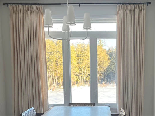Dining room upgrade with sand beige curtains