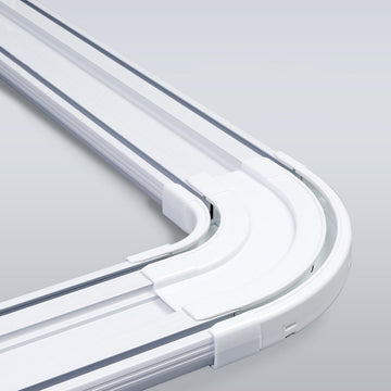 Ceiling Curtain Track – Double Row Silent Sliding Rail System For Room Divider, Hospital, Living Room, Bedroom (White, 3.1m)