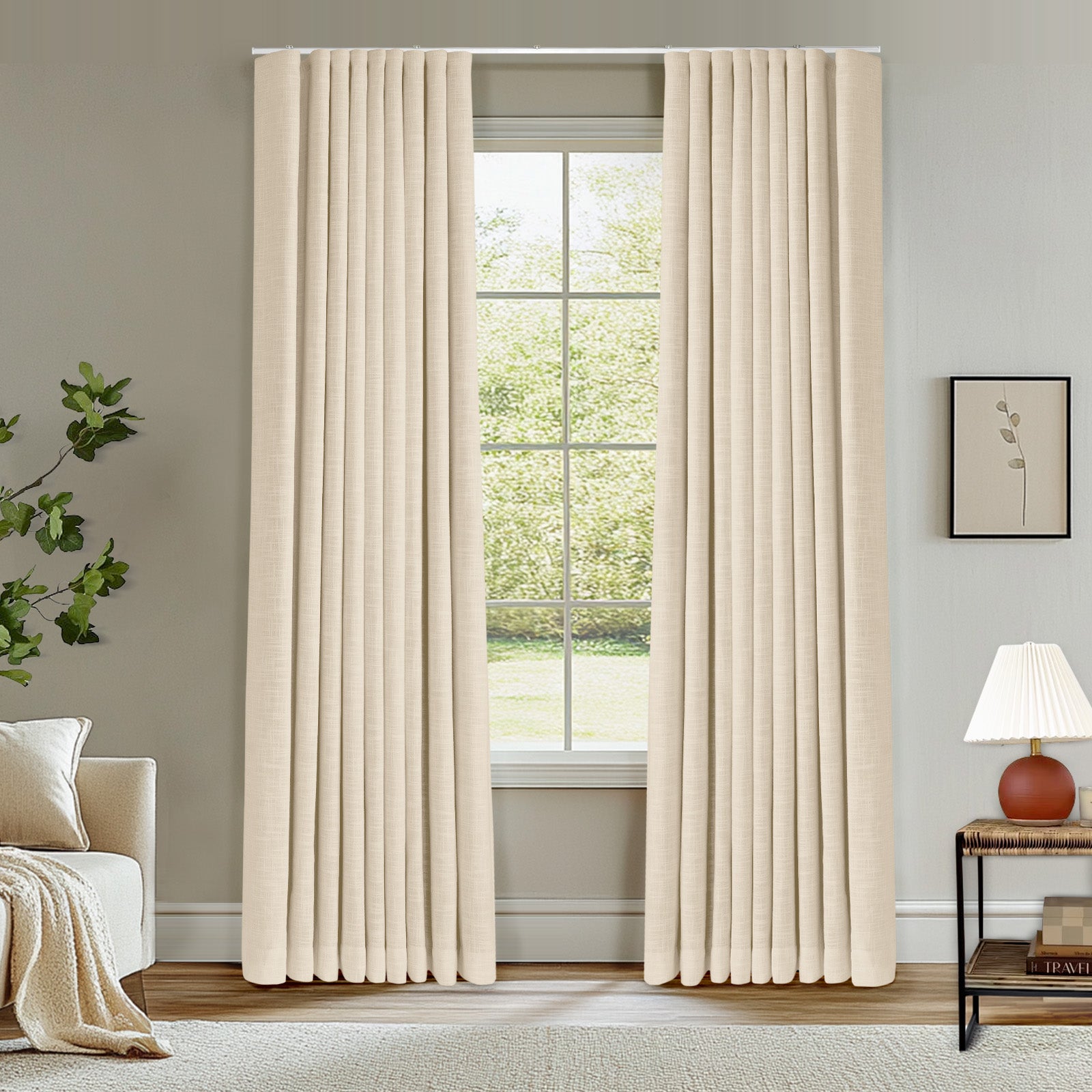 Linen Ripple Comb Ripple Fold Lille Linen Memory Trained Curtains Custom Blackout Drapes ...