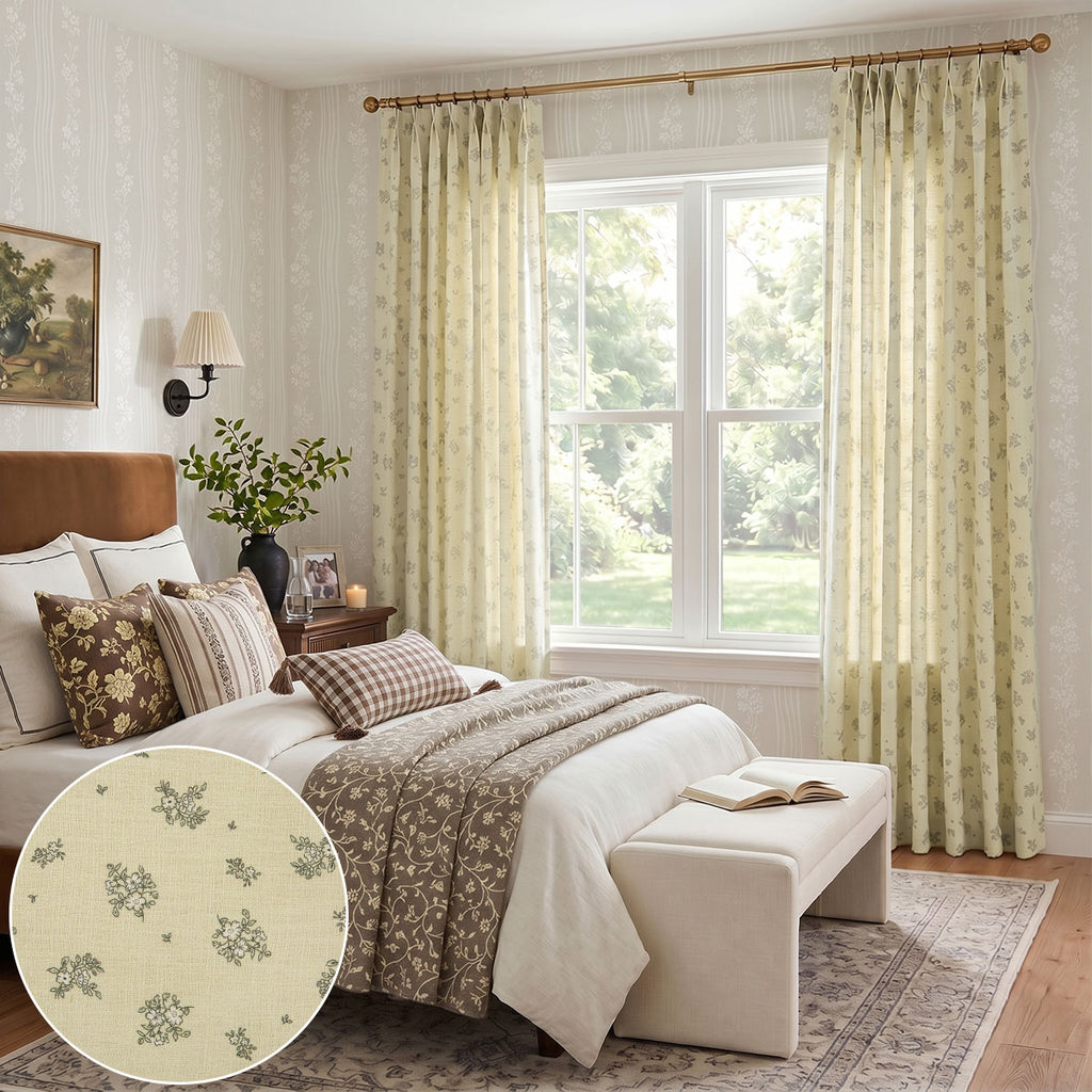 Aria Printed Curtains Luxury Classic Custom Drapes for Living Room & B ...
