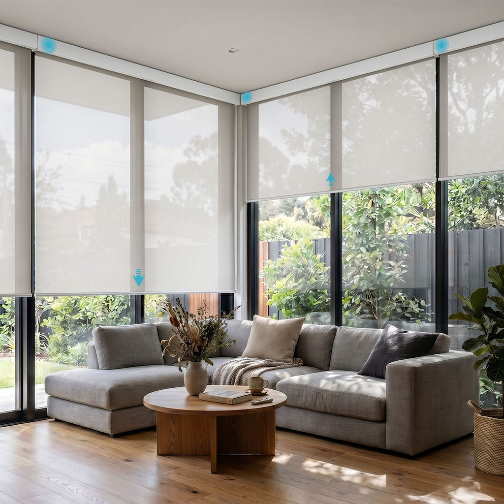 Zane Custom Solar Shades Motorized Sunscreen Roller Blinds – Homerilla