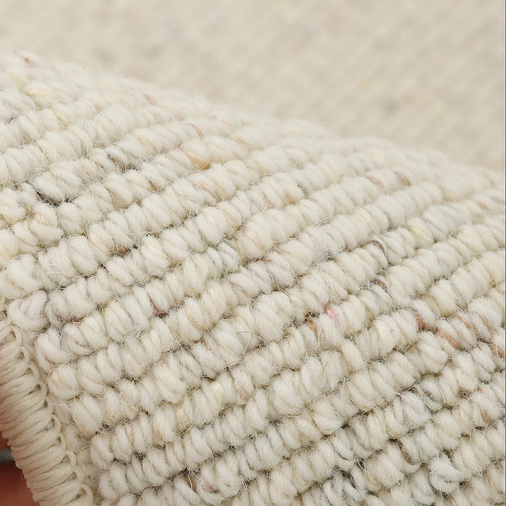 Beige Textured Runner Rug Custom Wool Rugs Textured Carpet Tufted Runner with Anti-Slip Bottom M ...
