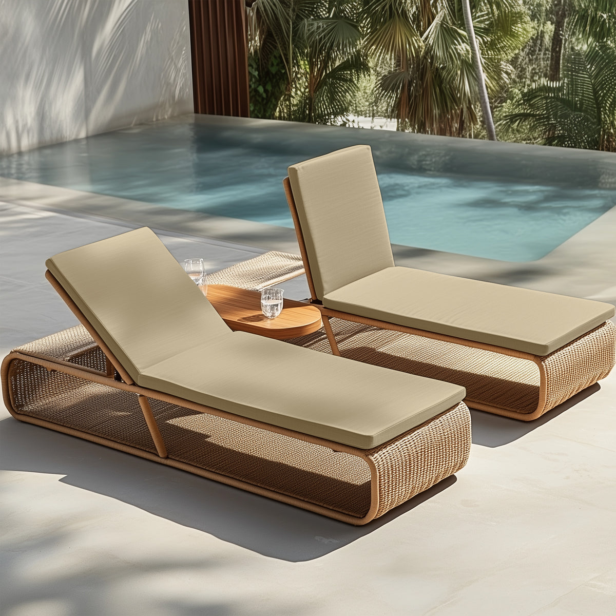 Lena Waterproof Khaki Custom Bench Cushion Sofa Cushion Bench Chair Pa ...