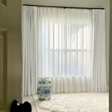 White Sheer Curtains Panels Drapes Pleated – Homerilla