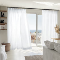White Sheer Drapes Lightweight Breathable Custom Curtains | Pleated